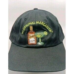 Vintage 90s Cointreau the Original Margarita Black Strapback TC Tag NOS Hat Cap